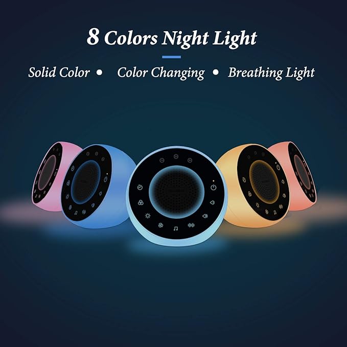 Housbay Glows White Noise Sound Machine, 31 Soothing Sounds, Colored NightLight - Image 4