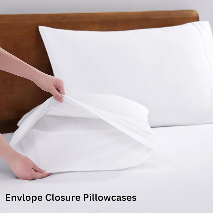 LANE LINEN Eco Friendly 100% Organic Cotton Queen Sheet Set, Soft & Comfy Fully - Image 6