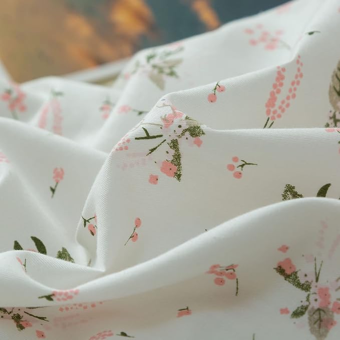 mixinni Cotton Floral Duvet Cover Twin Girl Pink Flower Teenage Girls Duvet - Image 7