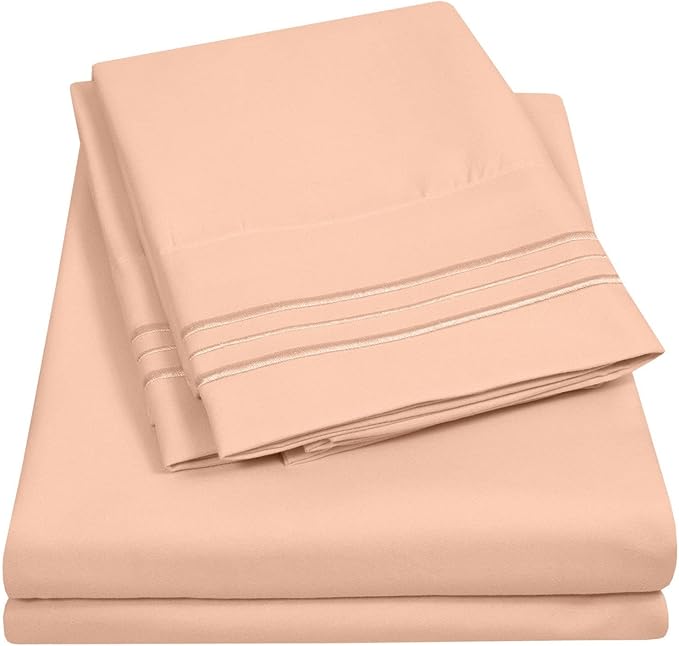 Queen Size Sheet Set with Built-in Sheet Straps by SweetHomeCollection