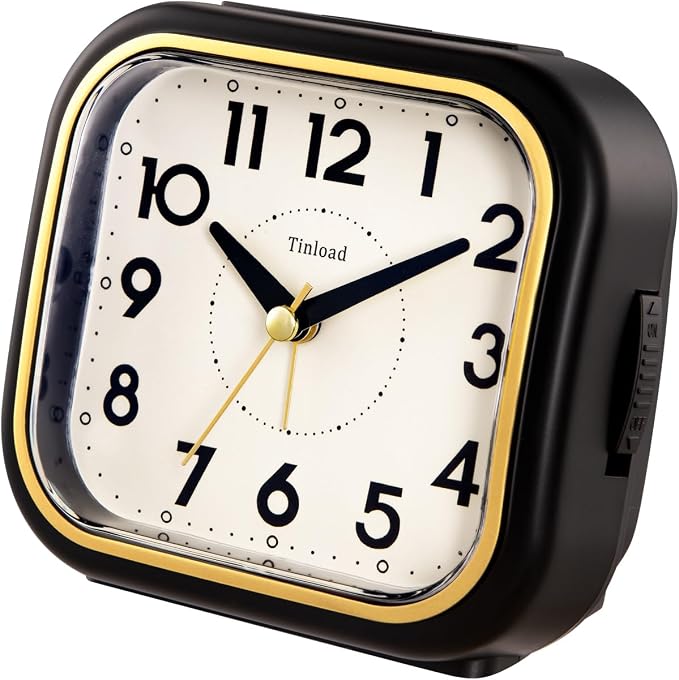 Tinload 4.3" Vintage Retro Analog Alarm Clock, Super Silent Non Ticking Clock - Image 7