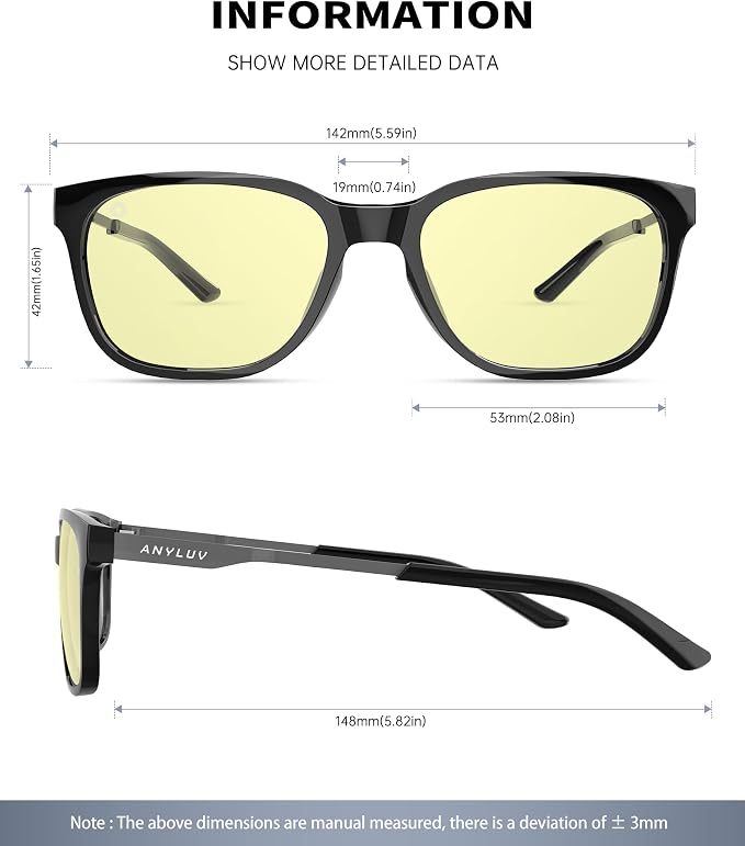 ANYLUV Blue Light Glasses for Men, Lightweight Computer Gaming Glasses - Image 3