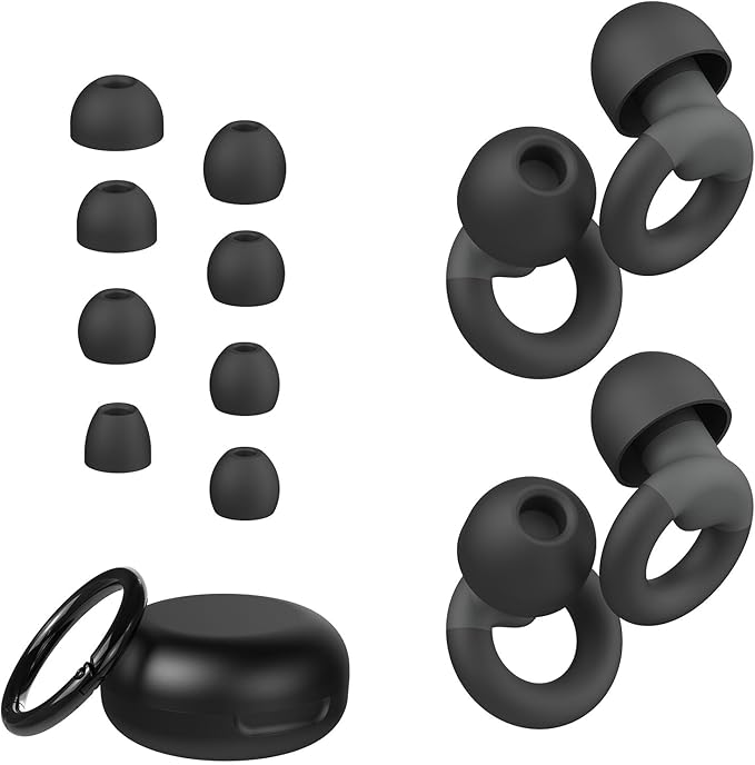 JUSTRVN Ear Plugs for Sleeping, 2 Pairs of Reusable Earplugs for Noise by JUSTRVN