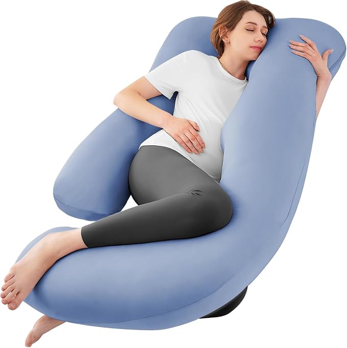 Sasttie Pregnancy Pillows for Sleeping, Jumbo U Shaped Cooling Full Body Pillow by SASTTIE