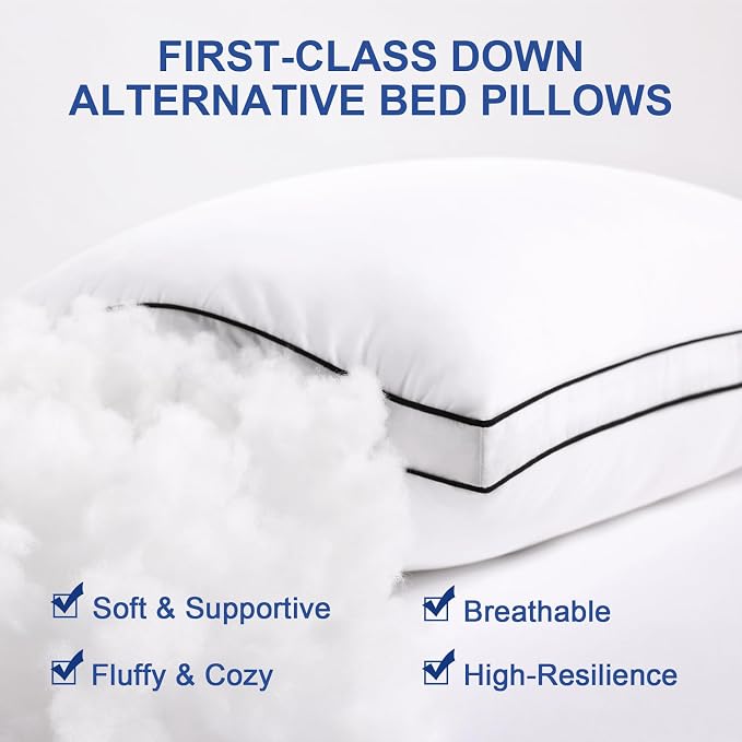 Premium Pillows Standard Size Set of 4, Fluffy and Supportive 7D Down - Image 3