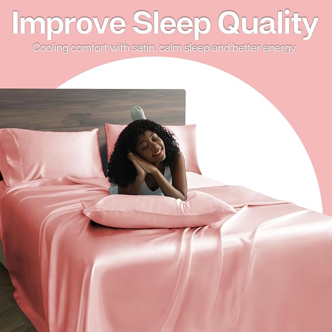 MR&HM Satin Pillowcase for Hair and Skin, Silk Satin Pillowcase 2 Pack - Image 5