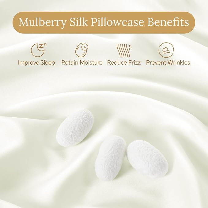 INFIIXSO Silk Pillow Cases 2 Pack Standard Size, Ultra Smooth & Soft Mulberry - Image 2