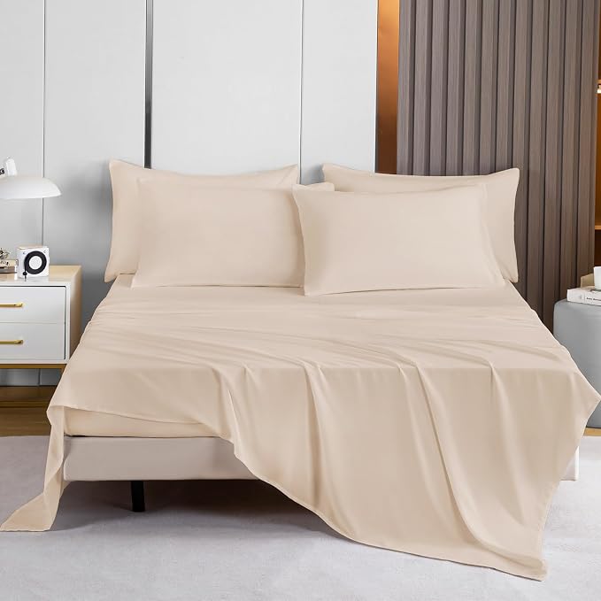 Lavisun King Flat Sheets 2 Pack, Hotel Quality Flat Bed Sheets, Brushed - Image 2