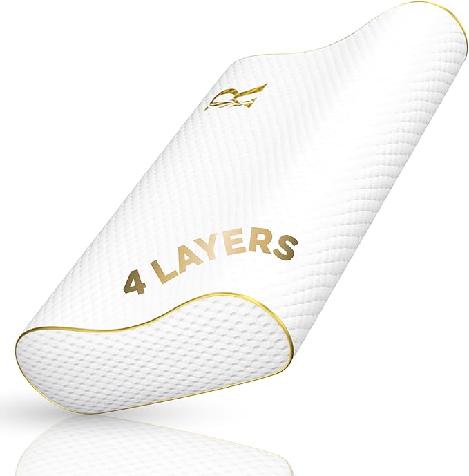 4-Layer Queen, Contour Pillow, Side and Back Sleepers, Orthopedic, Neck Support by ROYALTHERAPY
