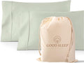 1000 TC Sage King Pillowcases Set of 2 100% Egyptian Cotton Pillow Cases by GoodSleepBedding