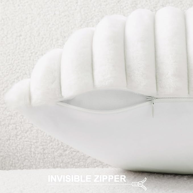 Pallene Faux Fur Plush Throw Pillow Covers 26x26 Set of 2, Luxury Soft Fluffy - Image 2
