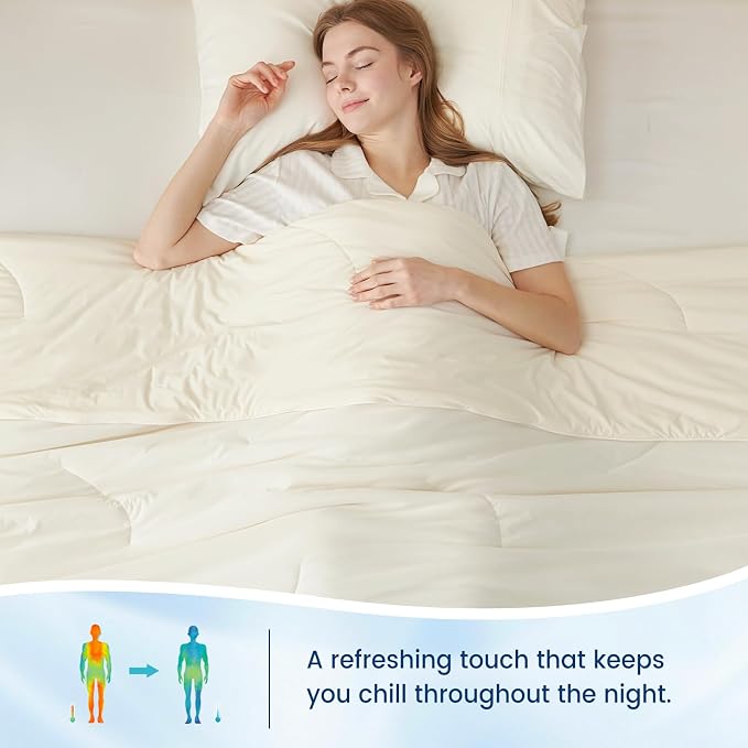 Cozy Bliss Cooling Comforter Cali King Size, Reversible Lightweight Cooling - Image 4