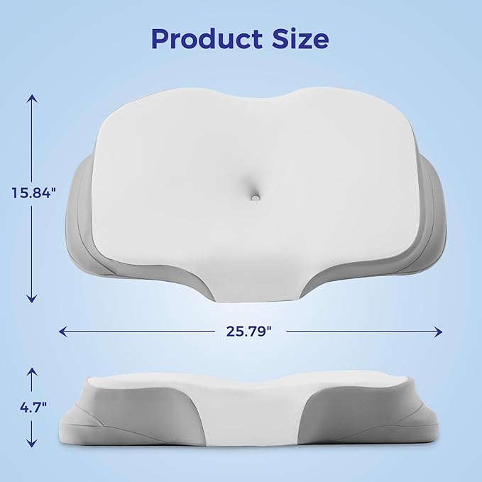 Cervical Neck Pillow for Sleeping, Ergonomic Side Sleeper Pillow, Memory Foam - Image 7