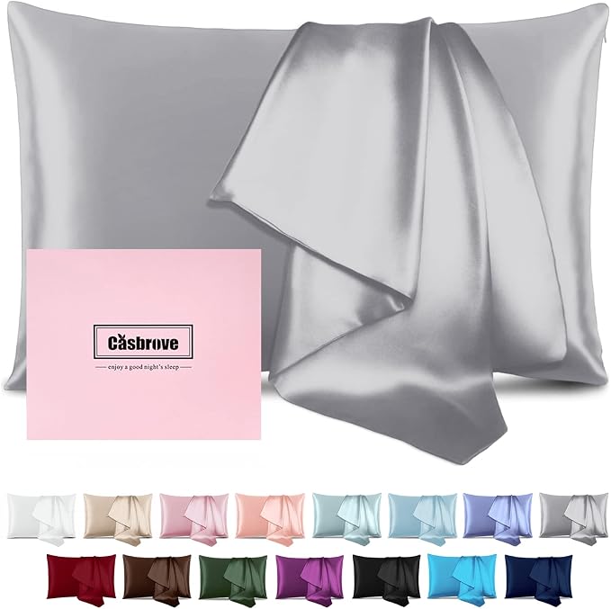 Silk Pillowcase for Hair and Skin Mulberry Silk Pillowcase Soft Breathable by Casbrove