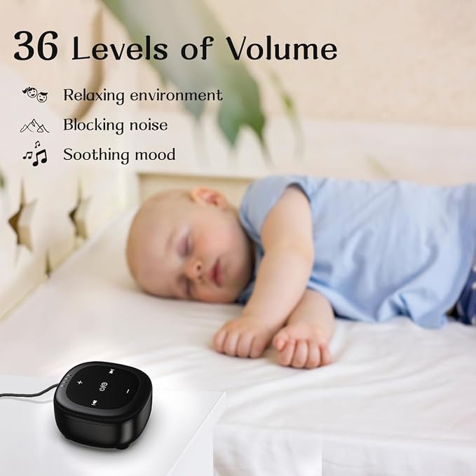 White Noise Sound Machine with 30 Soothing Sounds 36 Adjustable Volume Brown - Image 4