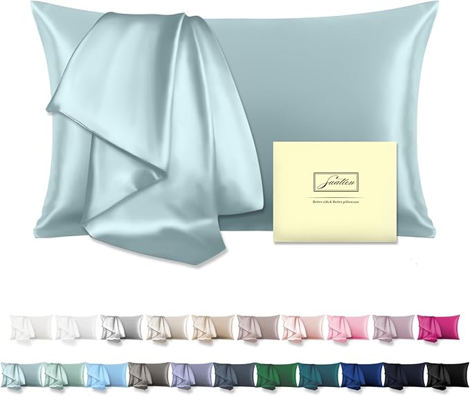 Mulberry Silk Pillowcase for Hair and Skin Standard Size 20"X 26" Pillow Case by Suatien