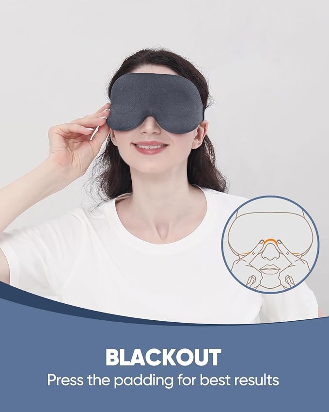 MZOO Luxury Sleep Eye Mask for Side Sleeper Men Women, Zero Eye Pressure 3D - Image 4