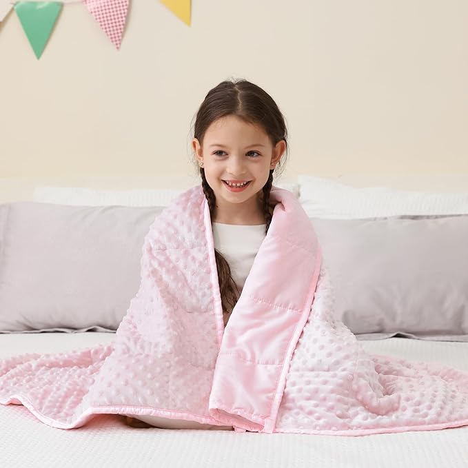 Mr. Sandman Weighted Blanket 3LBS 36 x 48 Inches, Minky Dots Heavy Blanket by MrSandman