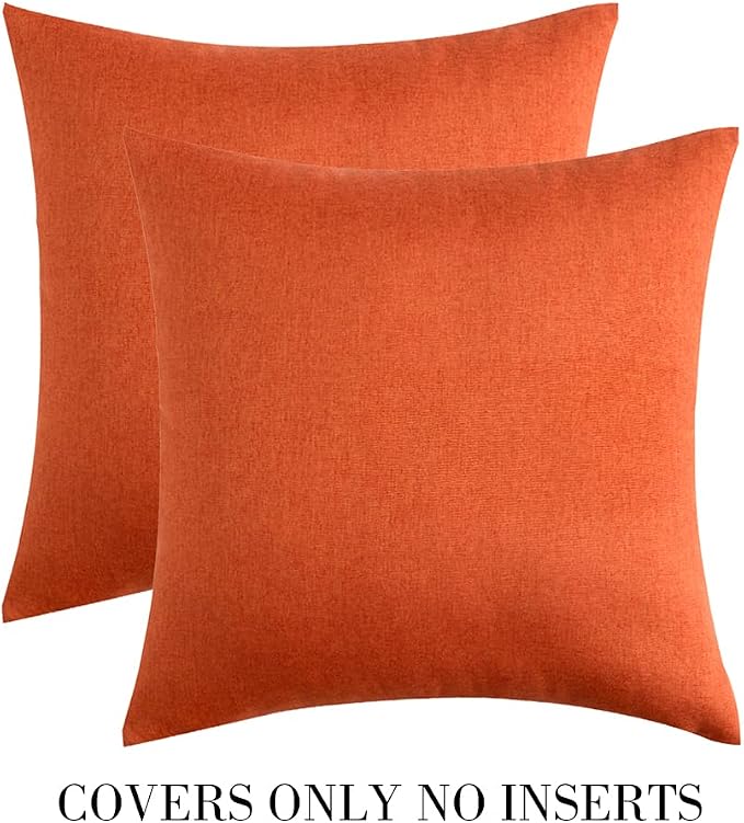 MIULEE Pack of 2 Decorative Outdoor Solid Waterproof Throw Pillow Covers Faux - Image 6