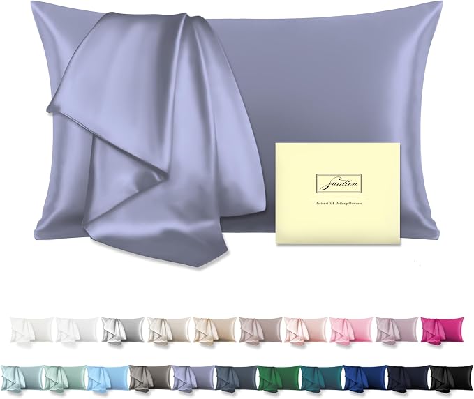 Mulberry Silk Pillowcase for Hair and Skin Standard Size 20"X 26" Pillow Case by Suatien