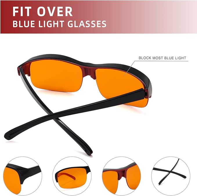 Eyekepper 100% Anti-Blue Light Blocking Fitover Glasses Wear Over Computer - Image 5