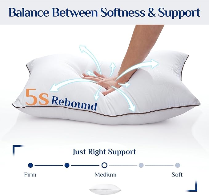 JOLLYVOGUE King Size Pillows Set of 4 - Image 5