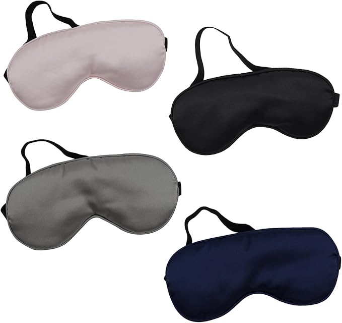 LERSVICVIL 4 Pack Eye Mask for Sleeping Silky Soft Satin Blindfold Adjustable - Image 6