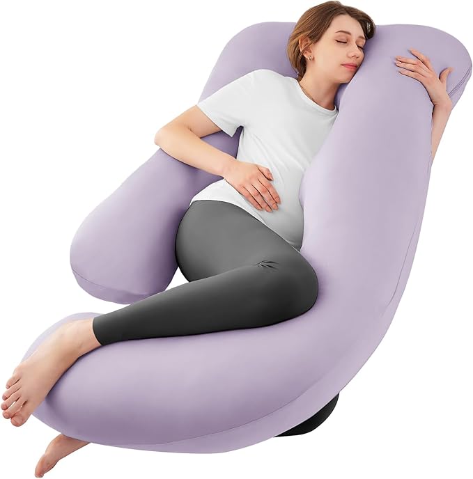 Sasttie Pregnancy Pillows for Sleeping, Jumbo U Shaped Cooling Full Body Pillow by SASTTIE