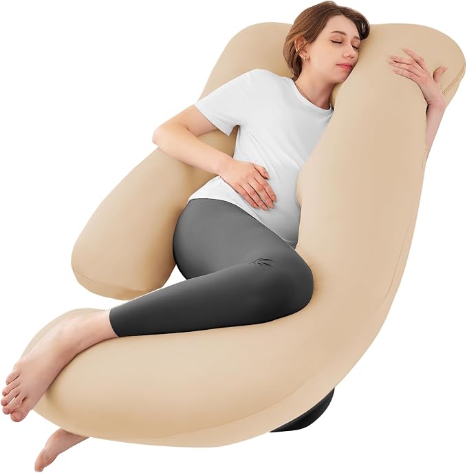 Sasttie Pregnancy Pillows for Sleeping, U Shaped Cooling Full Body Pillow by SASTTIE