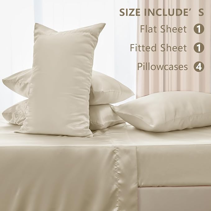 CozyLux Satin Sheets Full Size Sheets - Image 6