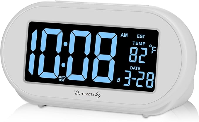 DreamSky Alarm Clocks for Bedrooms, Auto Set Digital Desk Clock for Bedside by DreamSky