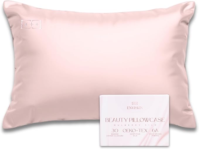100% Mulberry Silk Pillowcase Infused by ENVISKIN