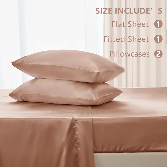 CozyLux Satin Sheets Queen Size Bed Set - Image 6