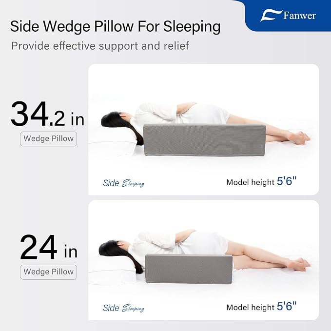 Fanwer 34.2in Wedge Pillow for Sleeping, Bed Wedge Pillows for After Surgery - Image 2