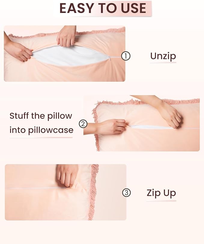ZonLi Fuzzy Body Pillow Cover, Faux Fur Long Pillow Cover - Image 5