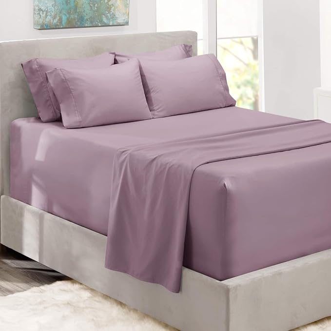Hearth & Harbor Bed Sheets, Luxury Soft 6 Piece Bed Sheet Set Extra Deep Pocket by HearthHarbor