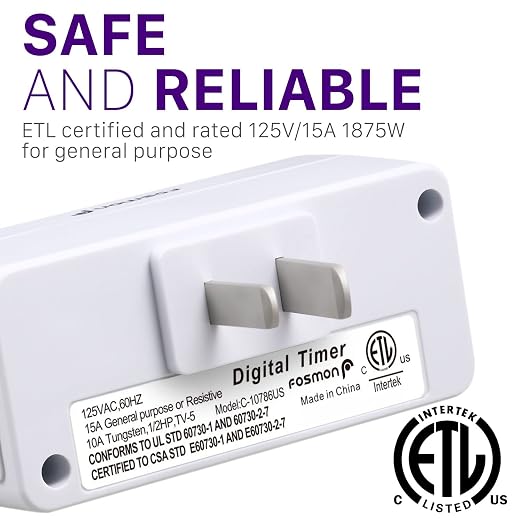 Fosmon 7 Day Digital Timers for Electrical Outlets, Indoor Plug-in Light Timers - Image 7