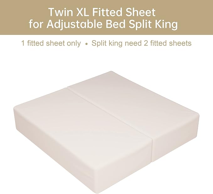 100% Egyptian Cotton Fitted Sheet Twin-XL/Split King Size, 600 Thread Count - Image 6