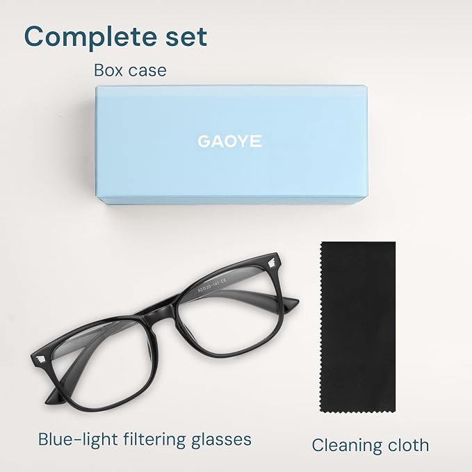 Gaoye Black Blue Light Glasses for Computer & Gaming - Image 7