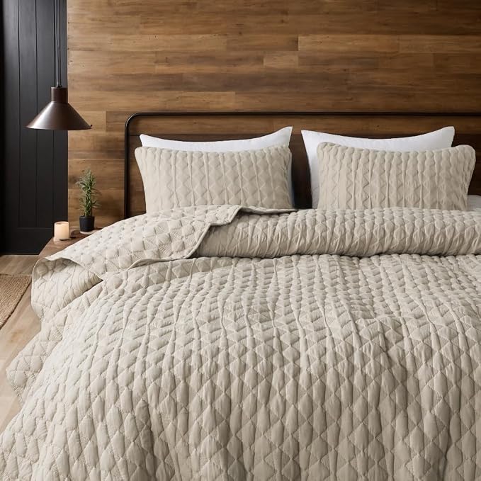 Beige Quilt Queen Size Bedding Sets - Image 8