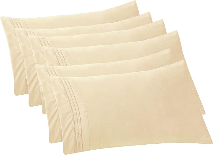 Elegant Comfort 6-PACK Solid Pillowcases 1500 Premium Hotel Quality Microfiber by ELEGANTCOMFORT
