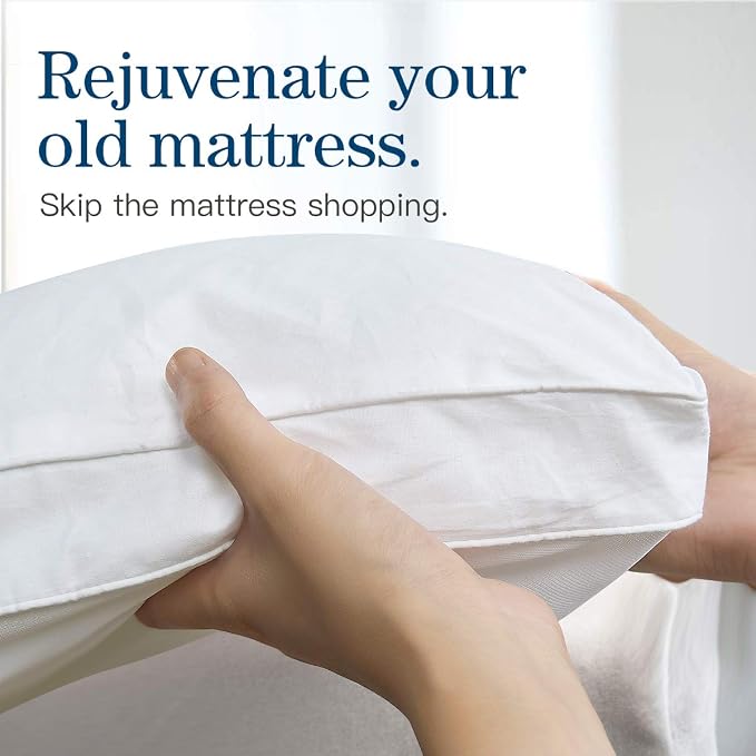 COONP California King Mattress Topper, Extra Thick Pillowtop, Cooling Plush - Image 5