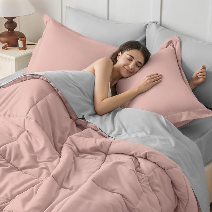 JOLLYVOGUE Twin Comforter Set, Ultra-Soft Bed in a Bag Twin Size 5 Pieces - Image 6