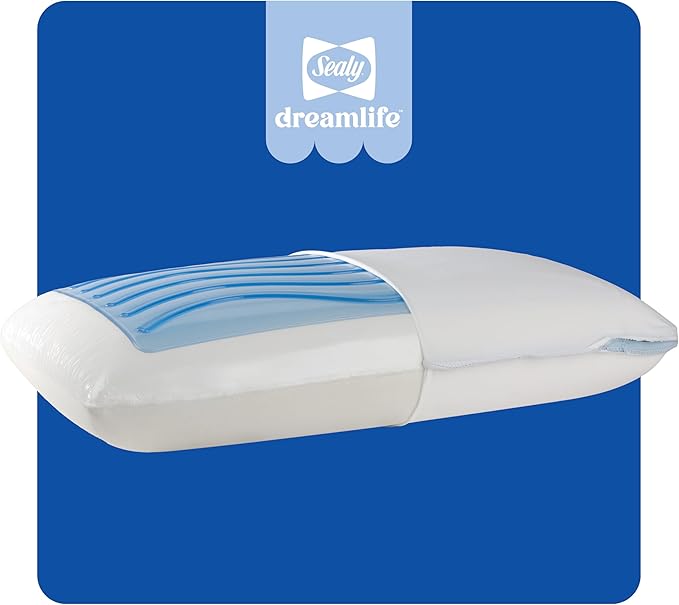 Sealy Dreamlife King Size Memory Foam Cooling Pillow by Sealy