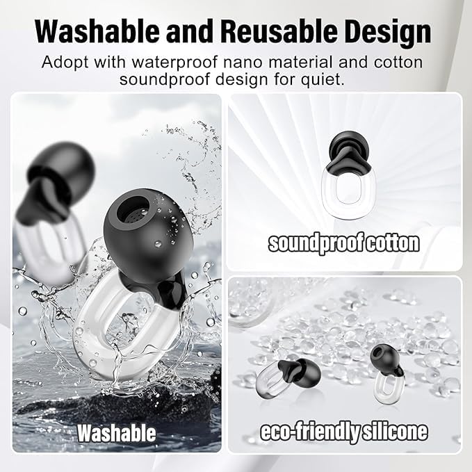 Ear Plugs for Sleeping 35dB Noise Cancelling Silicone Earplugs Single and - Image 5