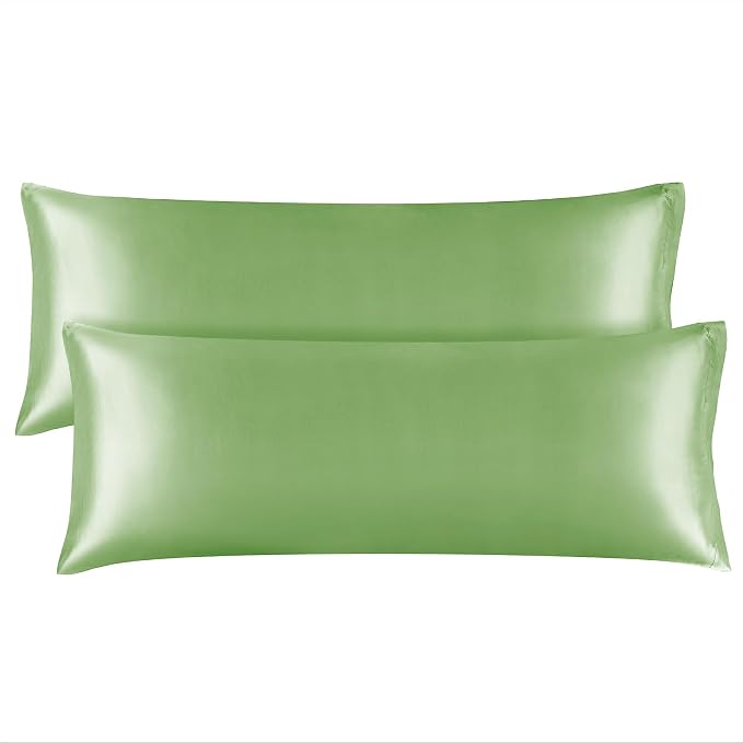 BEDELITE Satin Body Pillow Cover 2 Pack, Super Soft and Cooling Body Pillow by BEDELITE