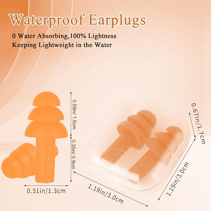 24 Pair Orange Ear Plugs Bulk NRR 29dB Reusable Silicone - Image 2