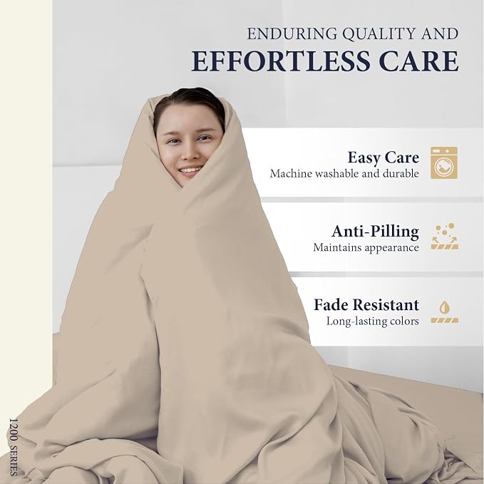 100% Egyptian Cotton Pillow Cases Standard/Queen Size Set of 2 - Image 6