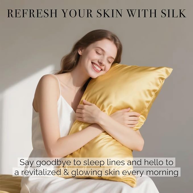 Ravmix Silk Pillow Cases with Zipper, 21momme Mulberry Silk Pillowcase - Image 2