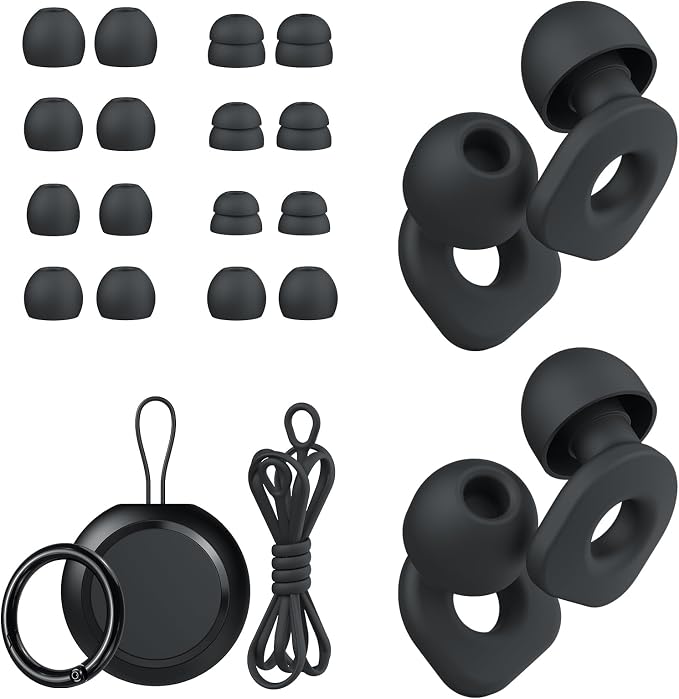2 Pairs of Ear Plugs for Sleeping, Reusable Hearing Protection Earplugs by LOETRUY